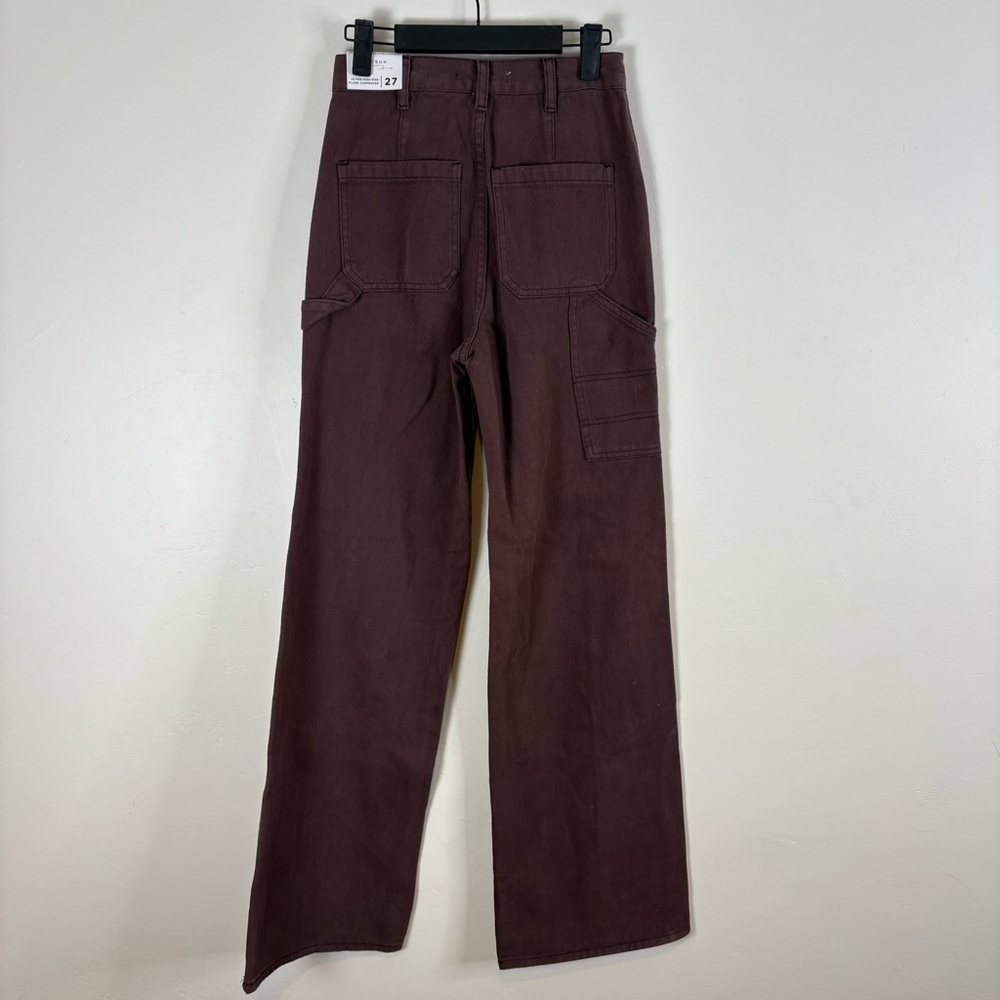 Pacsun Women’s Ultra High Rise Flare Carpenter Jeans Size 27 Brown - Picture 6 of 10